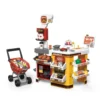 Juguete de supermercado con carrito, caja registradora y accesorios para ninos y ninas
