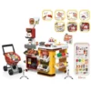 Supermercado infantil de juguete con carrito, caja registradora y accesorios