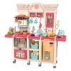 Juguete de cocina rosada infantil interactiva con accesorios para ninas.