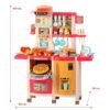 Cocina interactiva con agua, vapor, luz, y sonido de 65 piezas rosada