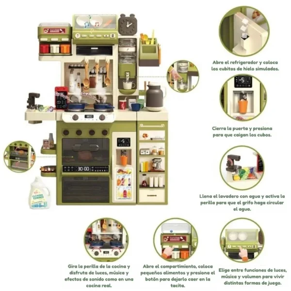 Juguete cocina infantil con funciones realistas para ninos y ninas