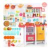 Cocina interactiva con agua, vapor, luz, y sonido de 65 piezas rosada