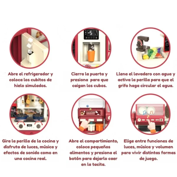Juguete cocina infantil con funciones realistas para ninos y ninas